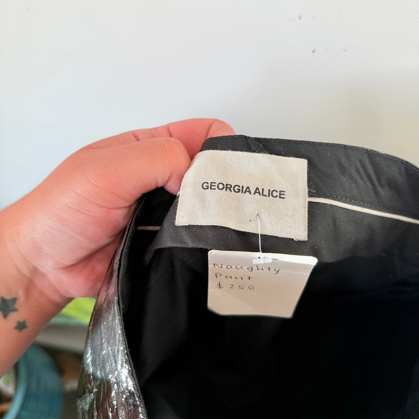 Georgia Alice Waist 76cm Black Vinyl Pants