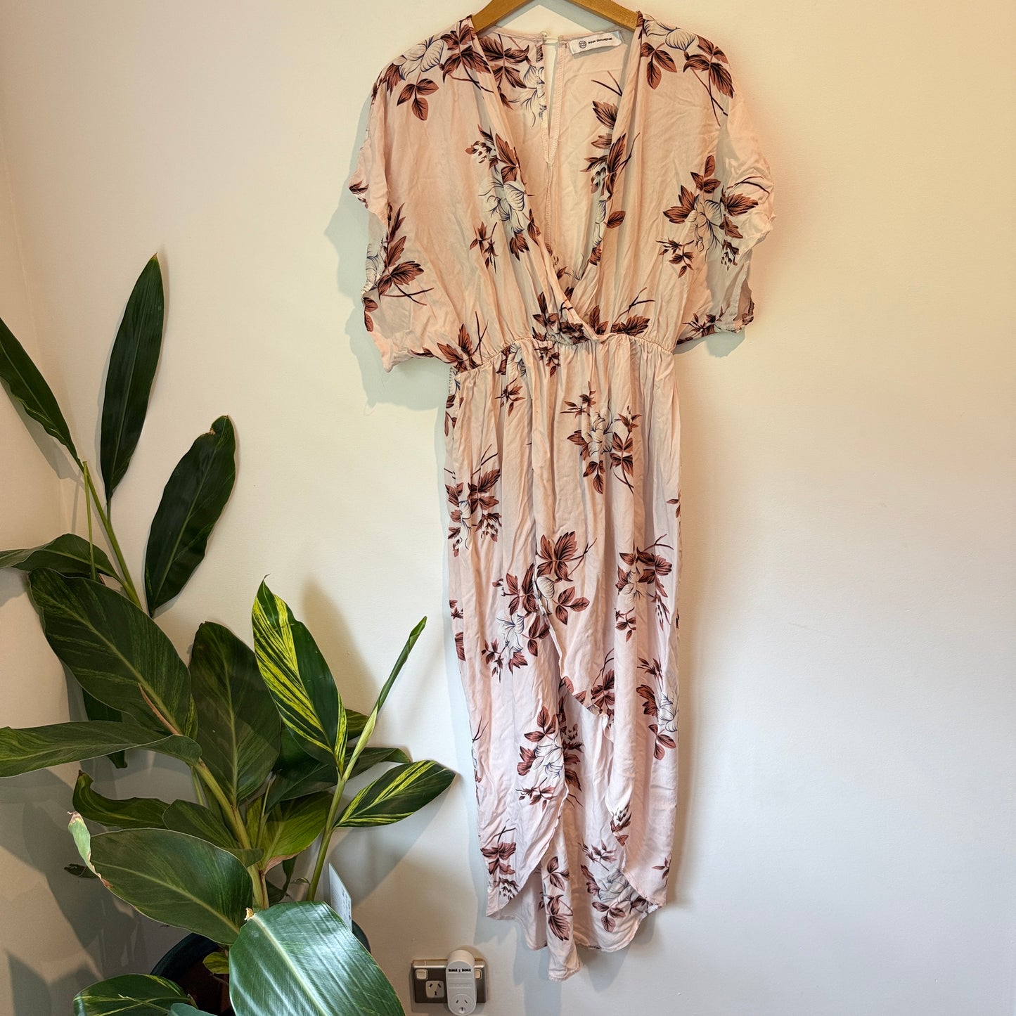 Pink Diamond Pastel Pink Bohemian Floral Maxi Dress - U/Arm 45cm