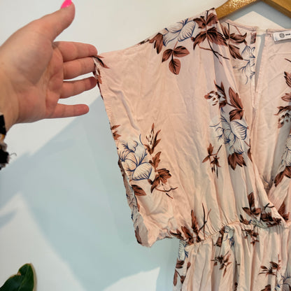 Pink Diamond Pastel Pink Bohemian Floral Maxi Dress - U/Arm 45cm