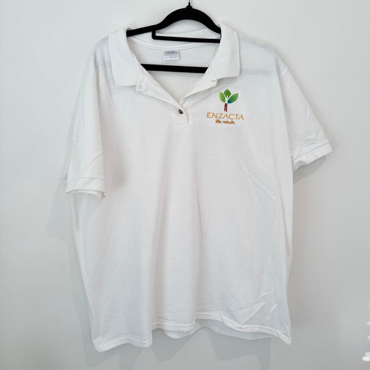 Gildan Size XL White Polo Shirt