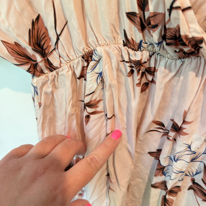 Pink Diamond Pastel Pink Bohemian Floral Maxi Dress - U/Arm 45cm