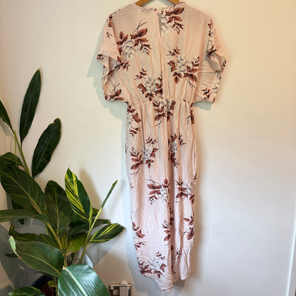 Pink Diamond Pastel Pink Bohemian Floral Maxi Dress - U/Arm 45cm