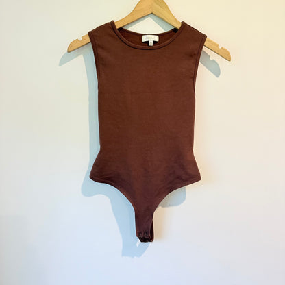 Kookai Size 1 Ribbed Cotton Bodysuit