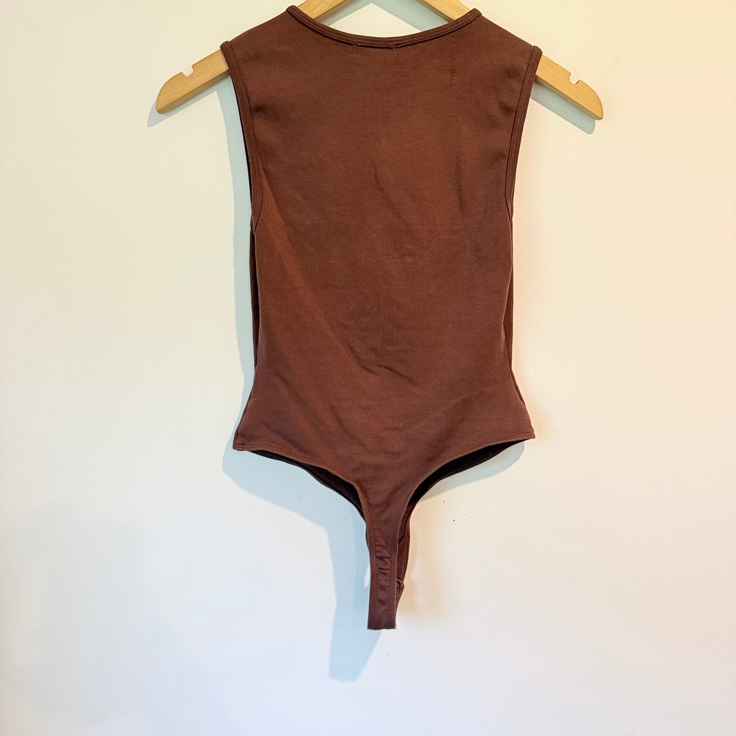 Kookai Size 1 Ribbed Cotton Bodysuit