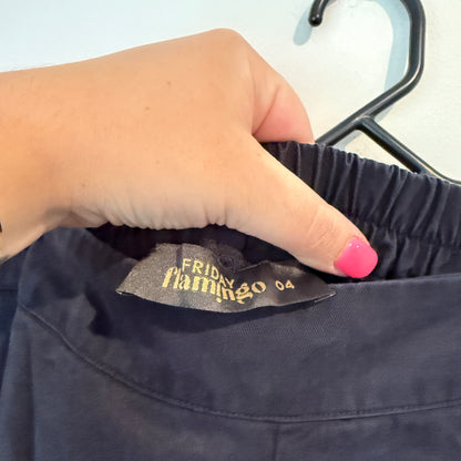 Friday Flamingo Size 04 Black Wide-Leg Trousers