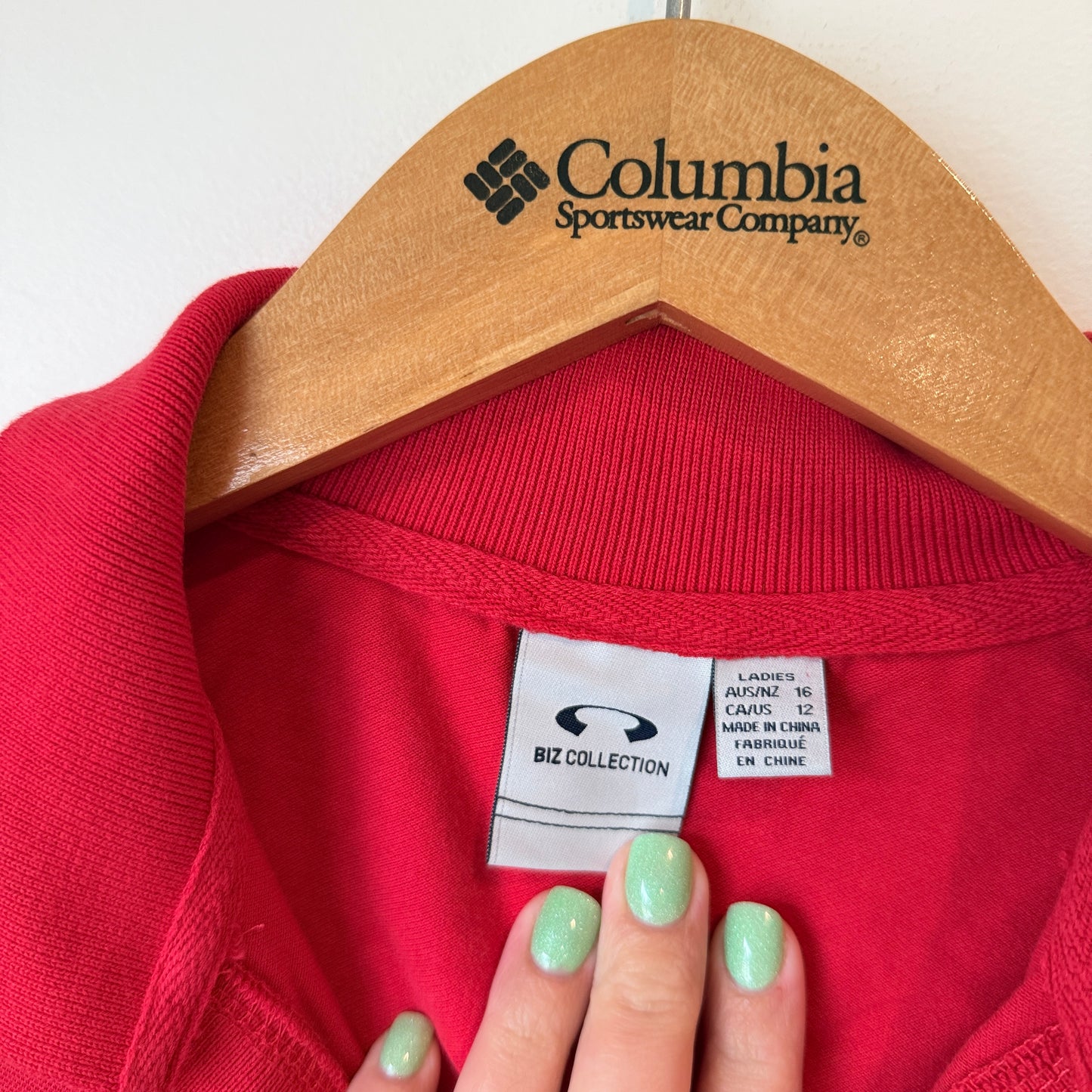 Biz Collection Size 16 Red Norfolk Island Short-Sleeve Polo Shirt