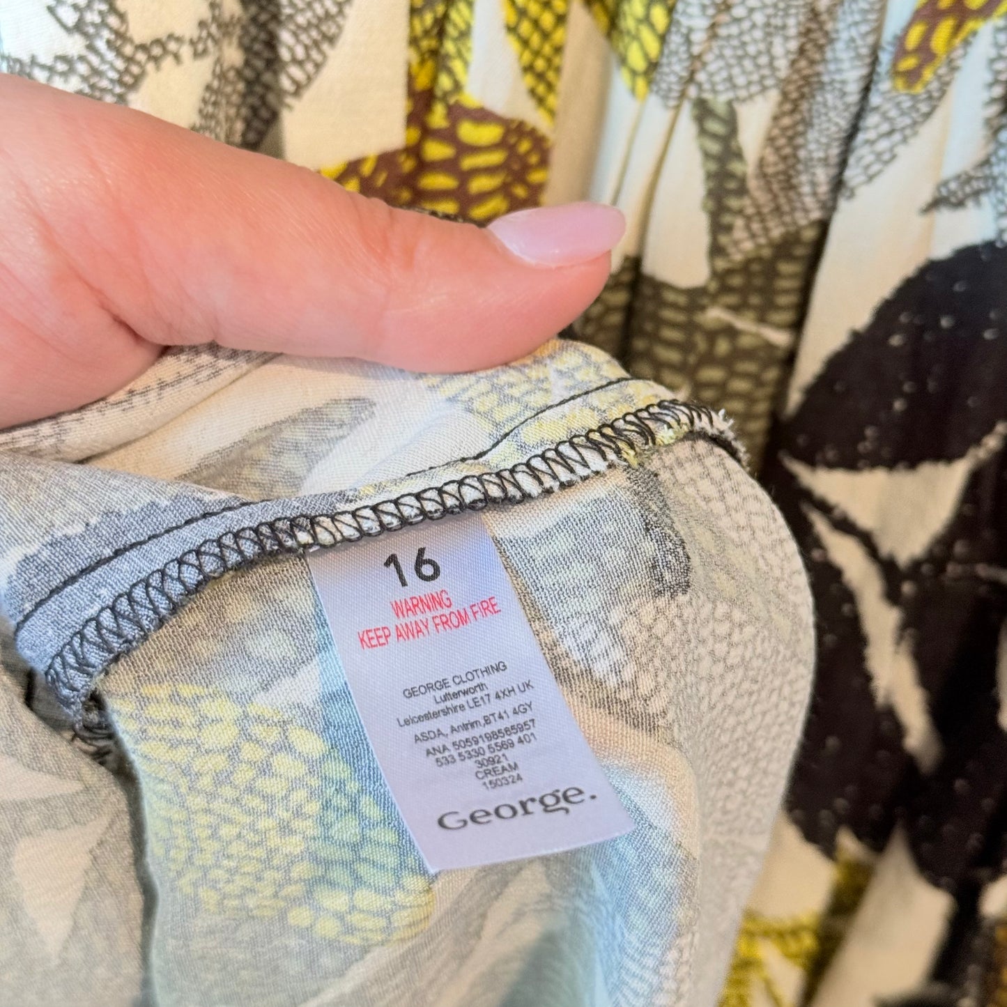 George Size 16 Viscose Dress