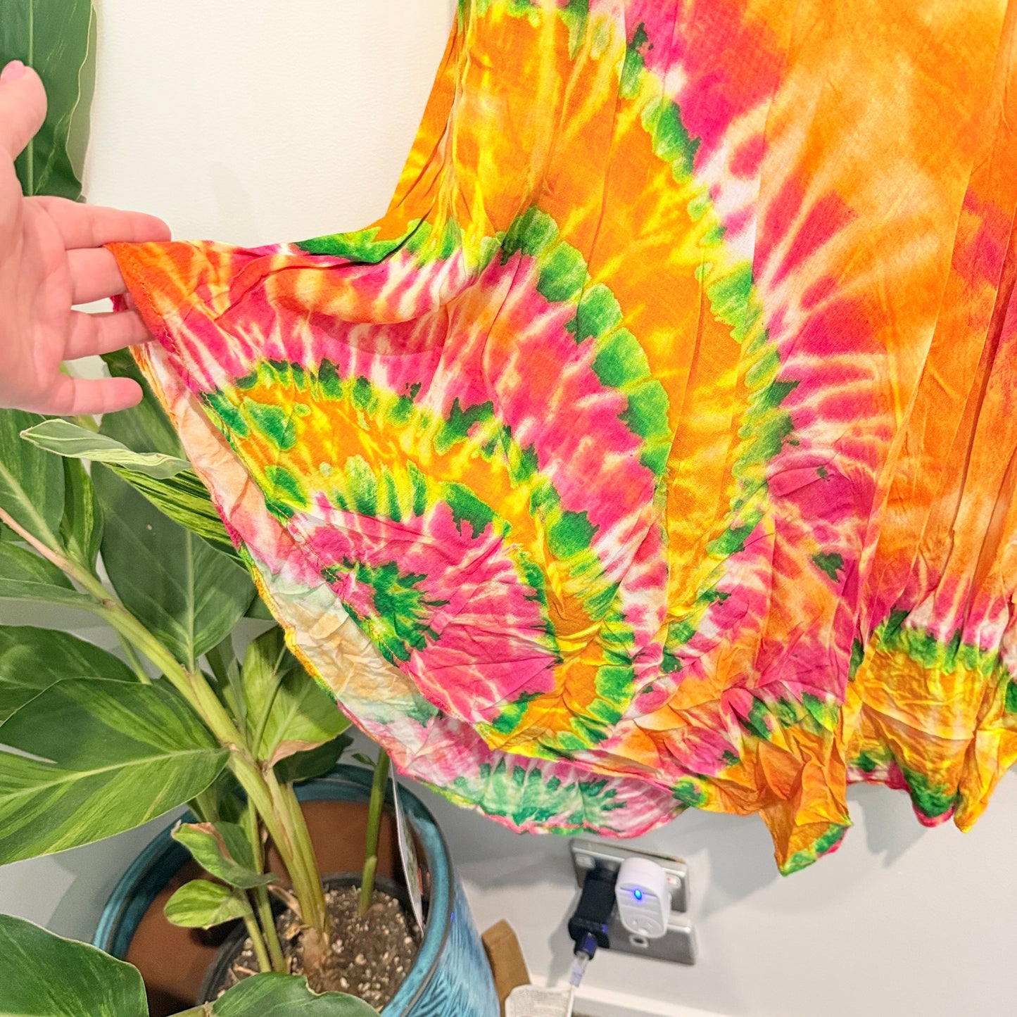 Caroline Morgan Size U/Arm 49cm Colourful Tie-Dye Maxi Dress