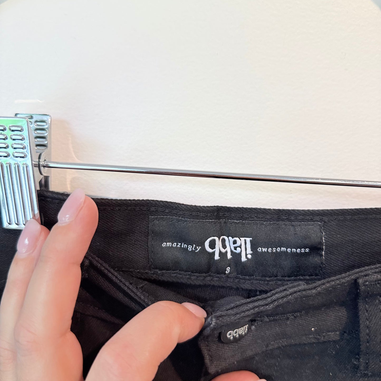 ilabb Size 8 Black Denim Shorts