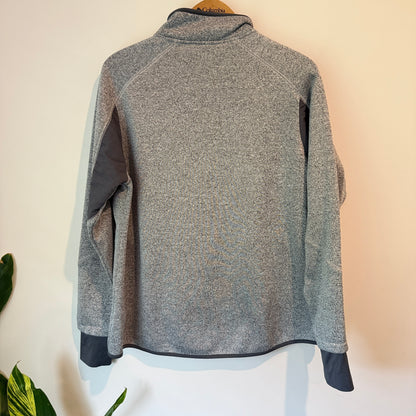 Active & Co Size 16 Gray Full-Zip Fleece Jacket Turquoise Accents