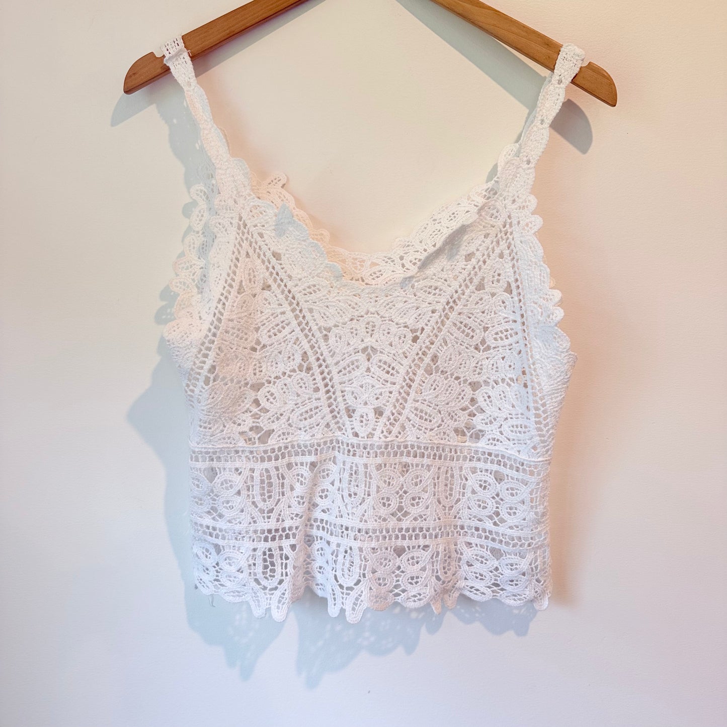 One Size White Crochet Top