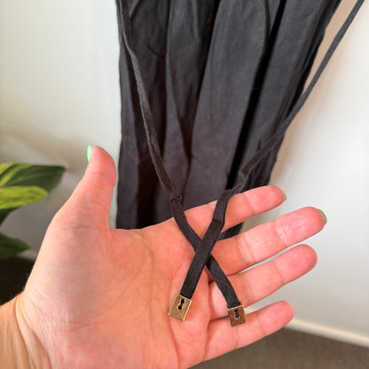 Liam (NZ Made) Size 6 Black Linen Dress