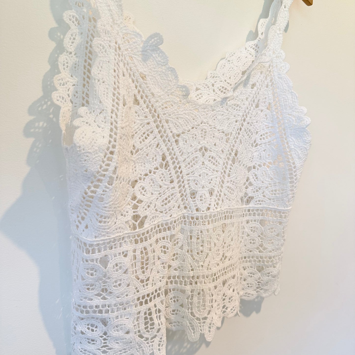 One Size White Crochet Top