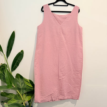 Next Size 16T Pink Linen Blend Shift Dress