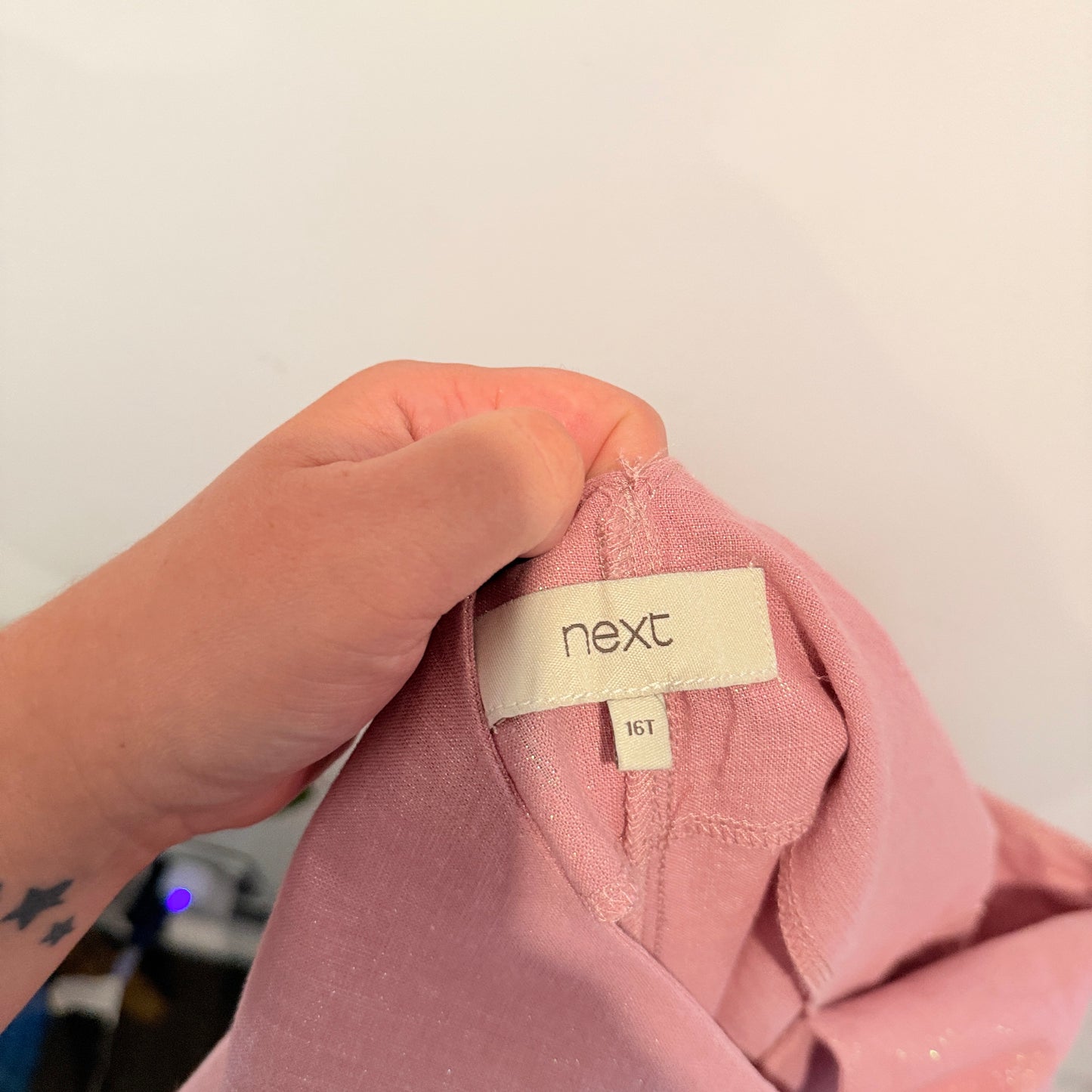 Next Size 16T Pink Linen Blend Shift Dress