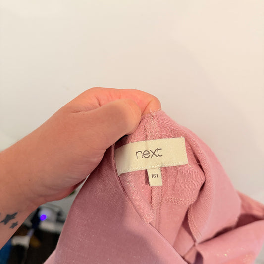 Next Size 16T Pink Linen Blend Shift Dress