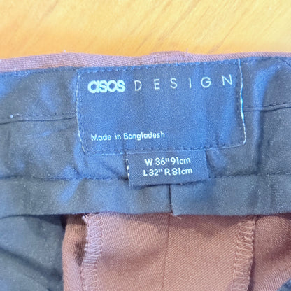 ASOS W36 L32 Mens Brown Trousers