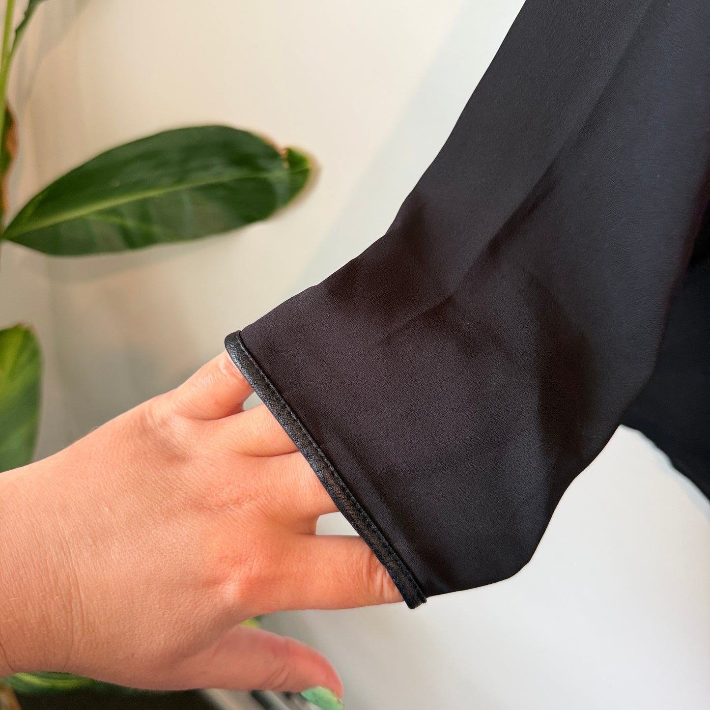 Zara Size S Sheer Black Long-Sleeved Top