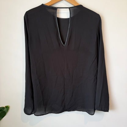 Zara Size S Sheer Black Long-Sleeved Top