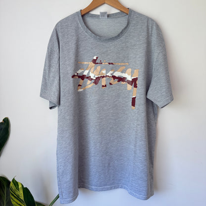 Brand Unknown Size XL Gray Stüssy T-Shirt Camouflage Logo