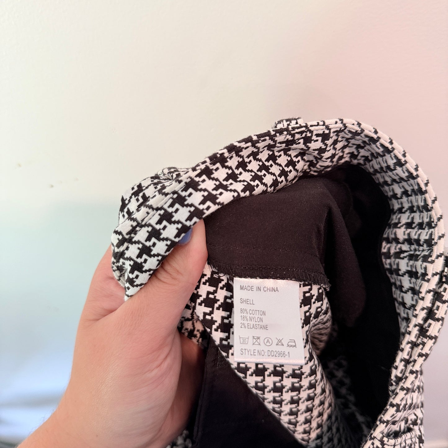 Brand Unknown Size Waist 74cm Houndstooth Print Trousers