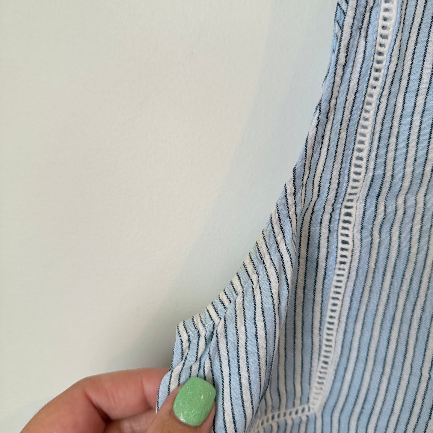 Rockmans Size 16 Striped Linen Blend Sleeveless Top