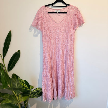 European Collection Size 44 Pink Lace Dress
