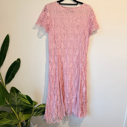 European Collection Size 44 Pink Lace Dress