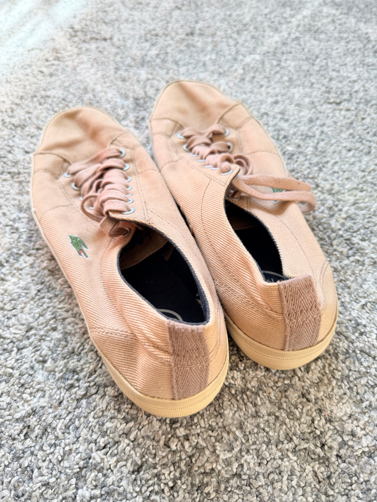 Lacoste Marcel Chunky Ox Sneakers Size EU 43 Beige Canvas Casual Shoes