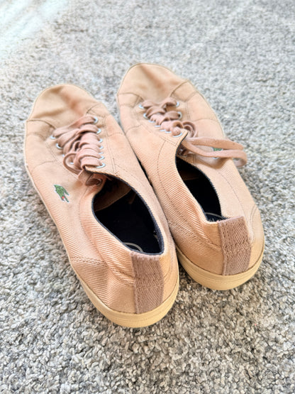 Lacoste Marcel Chunky Ox Sneakers Size EU 43 Beige Canvas Casual Shoes
