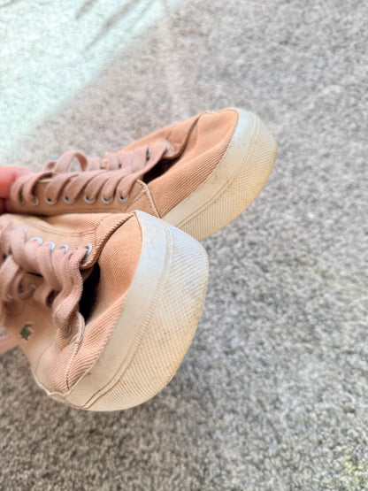 Lacoste Marcel Chunky Ox Sneakers Size EU 43 Beige Canvas Casual Shoes