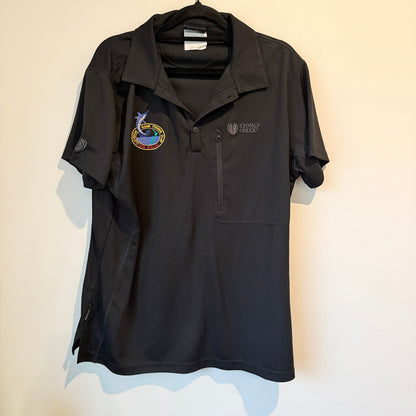 STONEY CREEK (NZ Made) Size 16 Black Short-Sleeved Polo Shirt