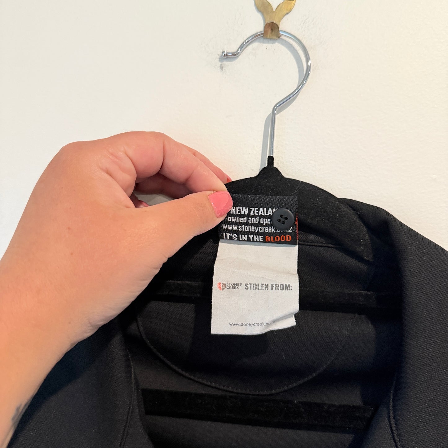 STONEY CREEK (NZ Made) Size 16 Black Short-Sleeved Polo Shirt