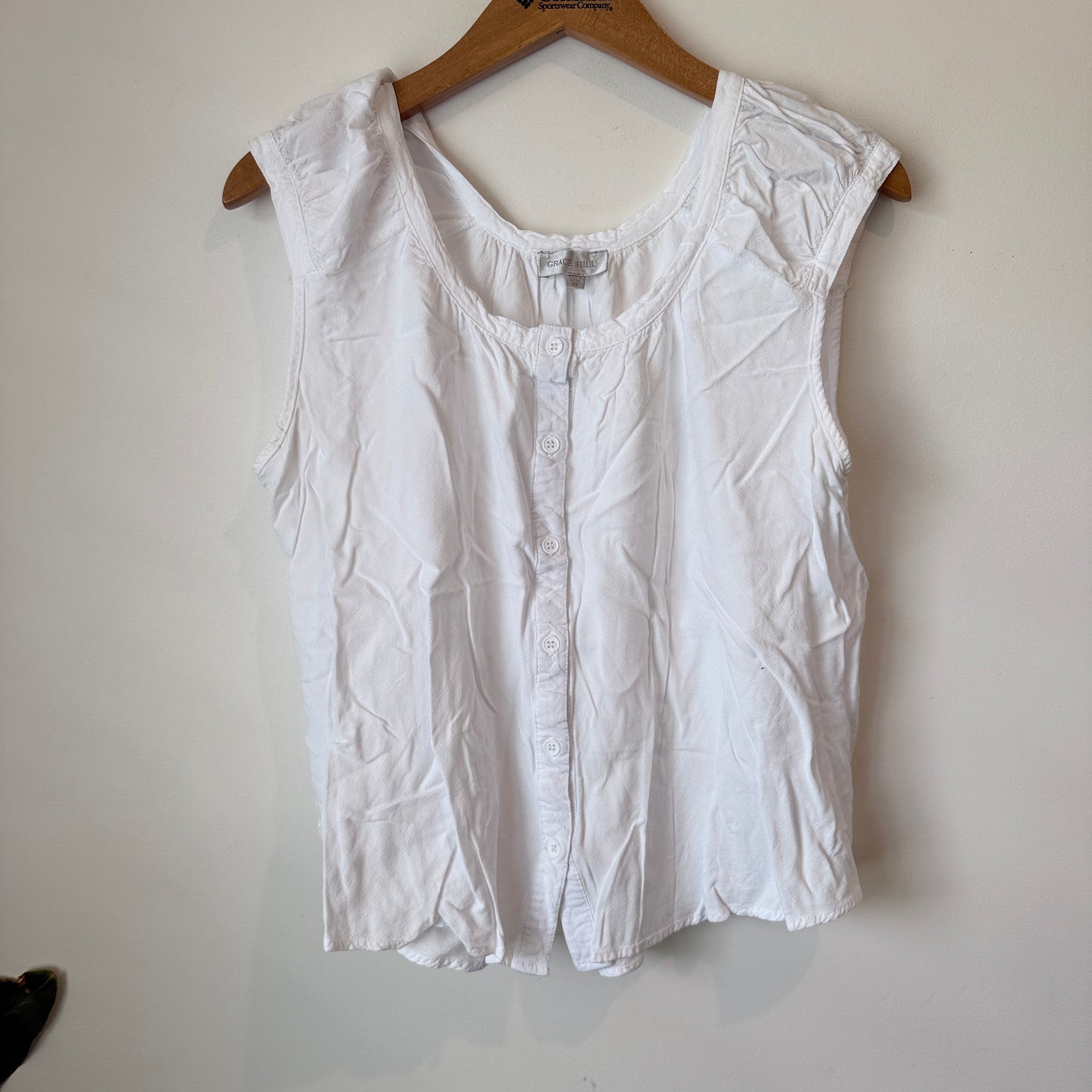 Grace Hill Size 14 Sleeveless Button-Up Blouse