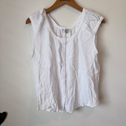 Grace Hill Size 14 Sleeveless Button-Up Blouse