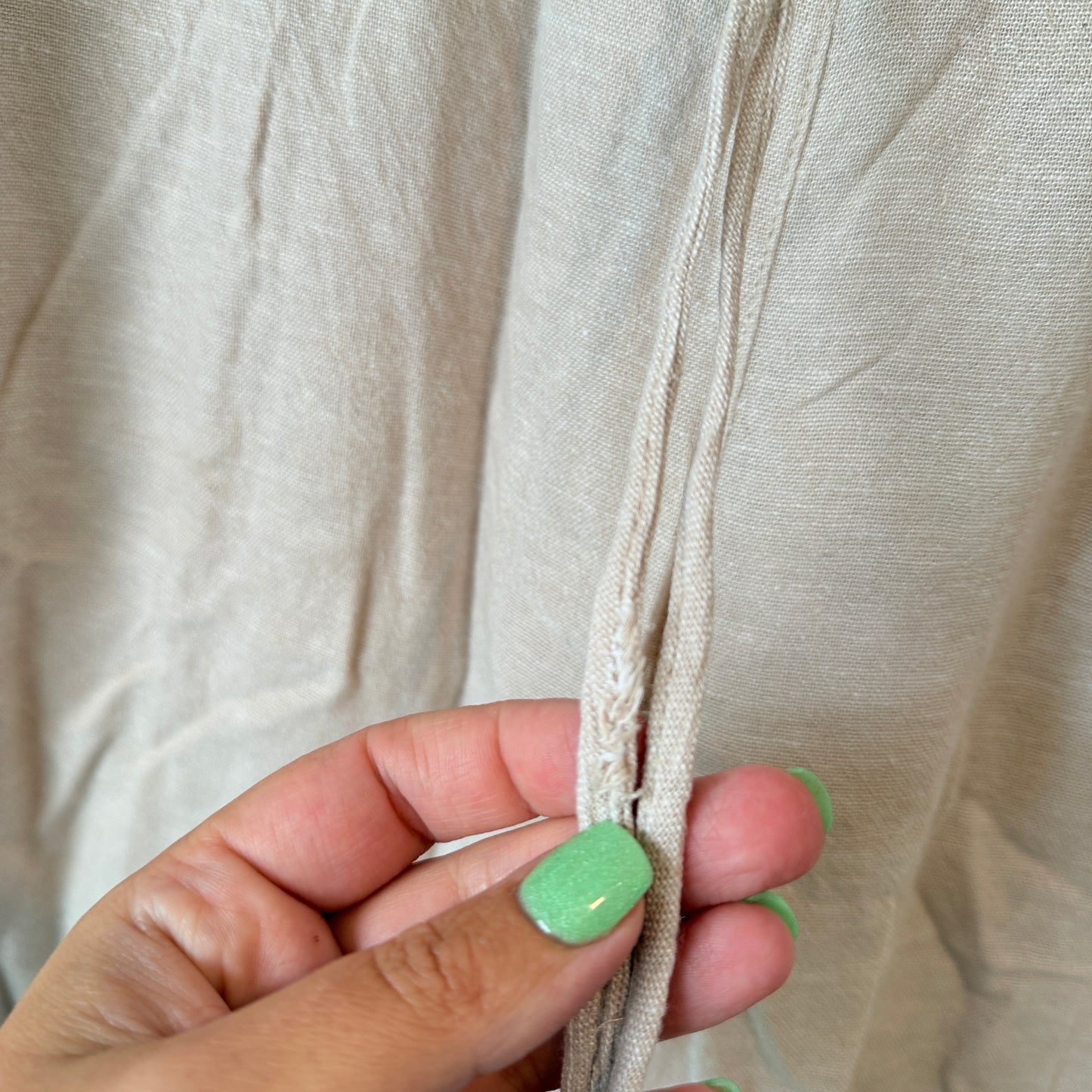 W.Lane Size 14 Beige Linen-Blend Drawstring Shorts