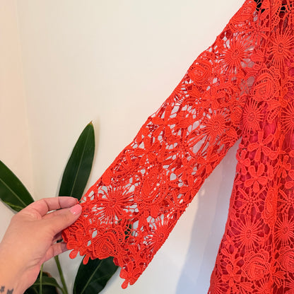 Heine Size 44 Red Lace Shift Dress