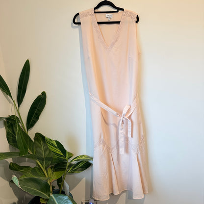 Together Size 44 V-Neck Sleeveless Pink Maxi Dress