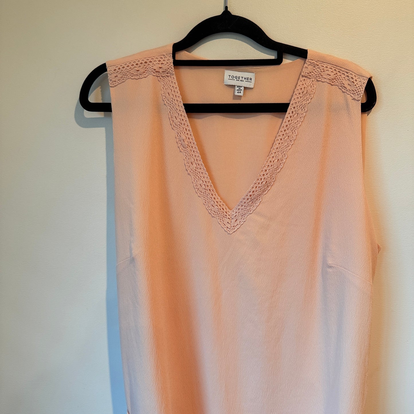 Together Size 44 V-Neck Sleeveless Pink Maxi Dress