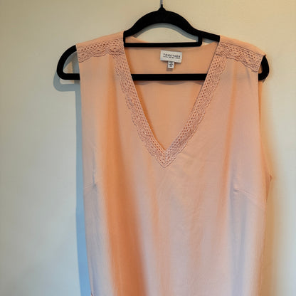 Together Size 44 V-Neck Sleeveless Pink Maxi Dress