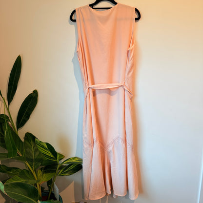 Together Size 44 V-Neck Sleeveless Pink Maxi Dress
