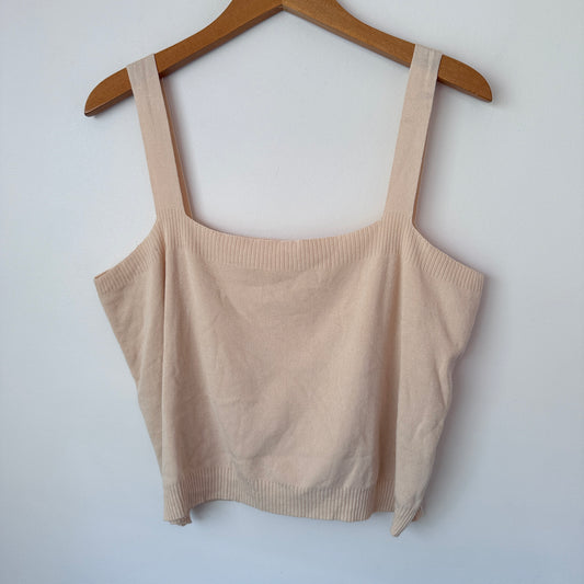 DM100 U/Arm 50cm Beige Ribbed Knit Tank Top