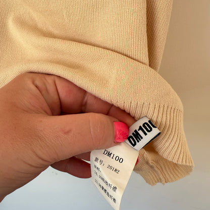 DM100 U/Arm 50cm Beige Ribbed Knit Tank Top