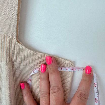 DM100 U/Arm 50cm Beige Ribbed Knit Tank Top