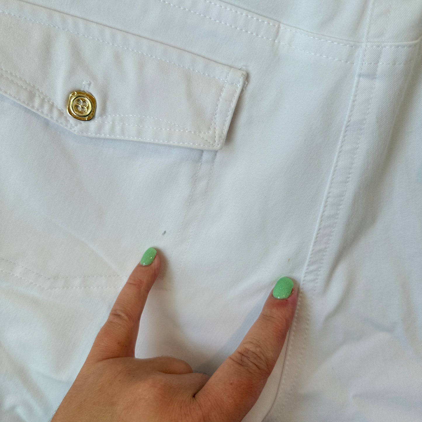 The Works Size 14 Stretch White Capri Jeans