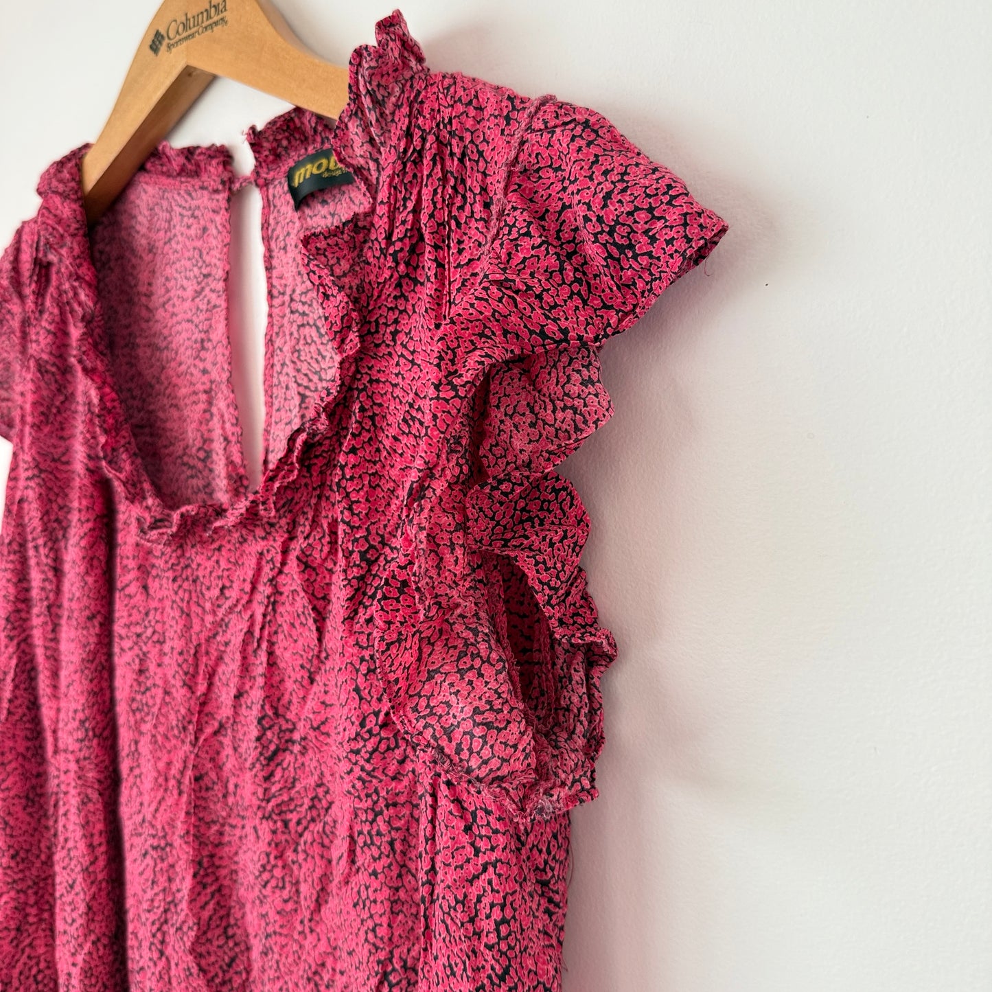 Moussy Size U/Arm 46cm Pink Black Patterned Dress