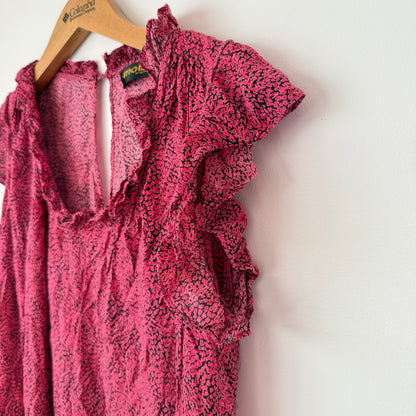 Moussy Size U/Arm 46cm Pink Black Patterned Dress