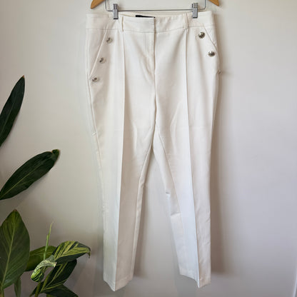 Portmans Size 16 High-Waisted White Pants