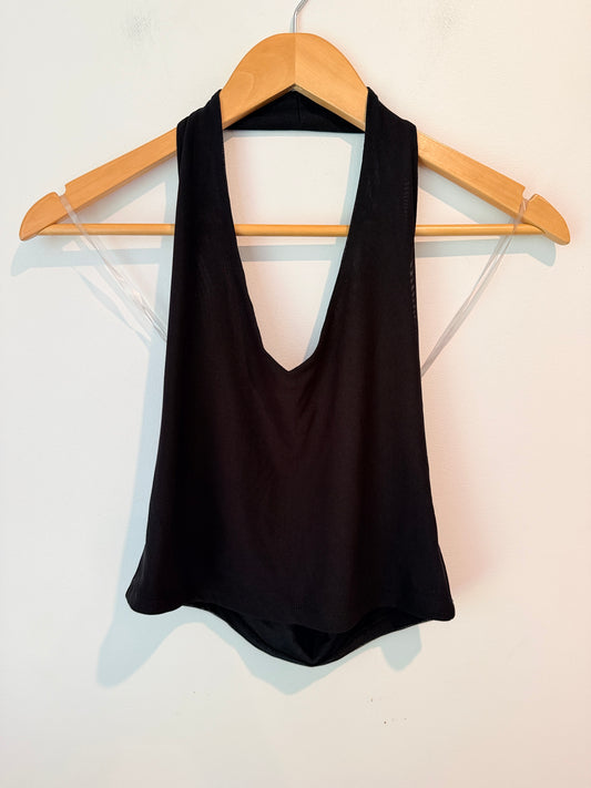 GLASSONS Black Halter Neck Top Size M