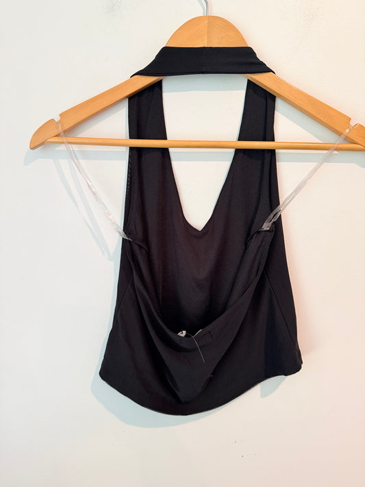 GLASSONS Black Halter Neck Top Size M